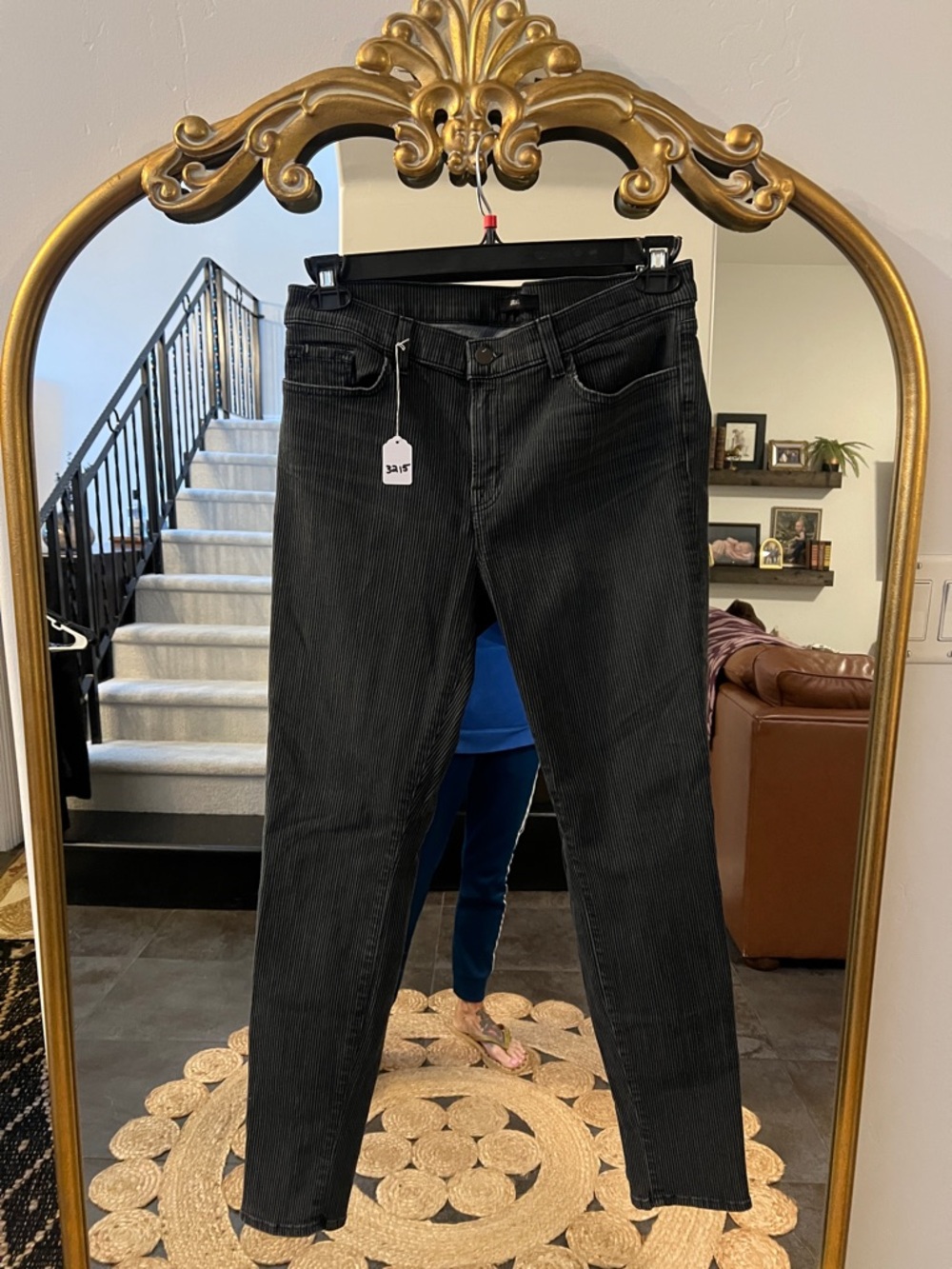 J Brand Black Pinstripe Corduroy Skinny Jeans